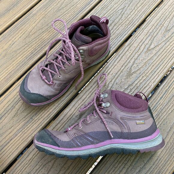 Keen Terradora Leather Mid Waterproof Boot Women's 7.5 Color Purple - Picture 2 of 10